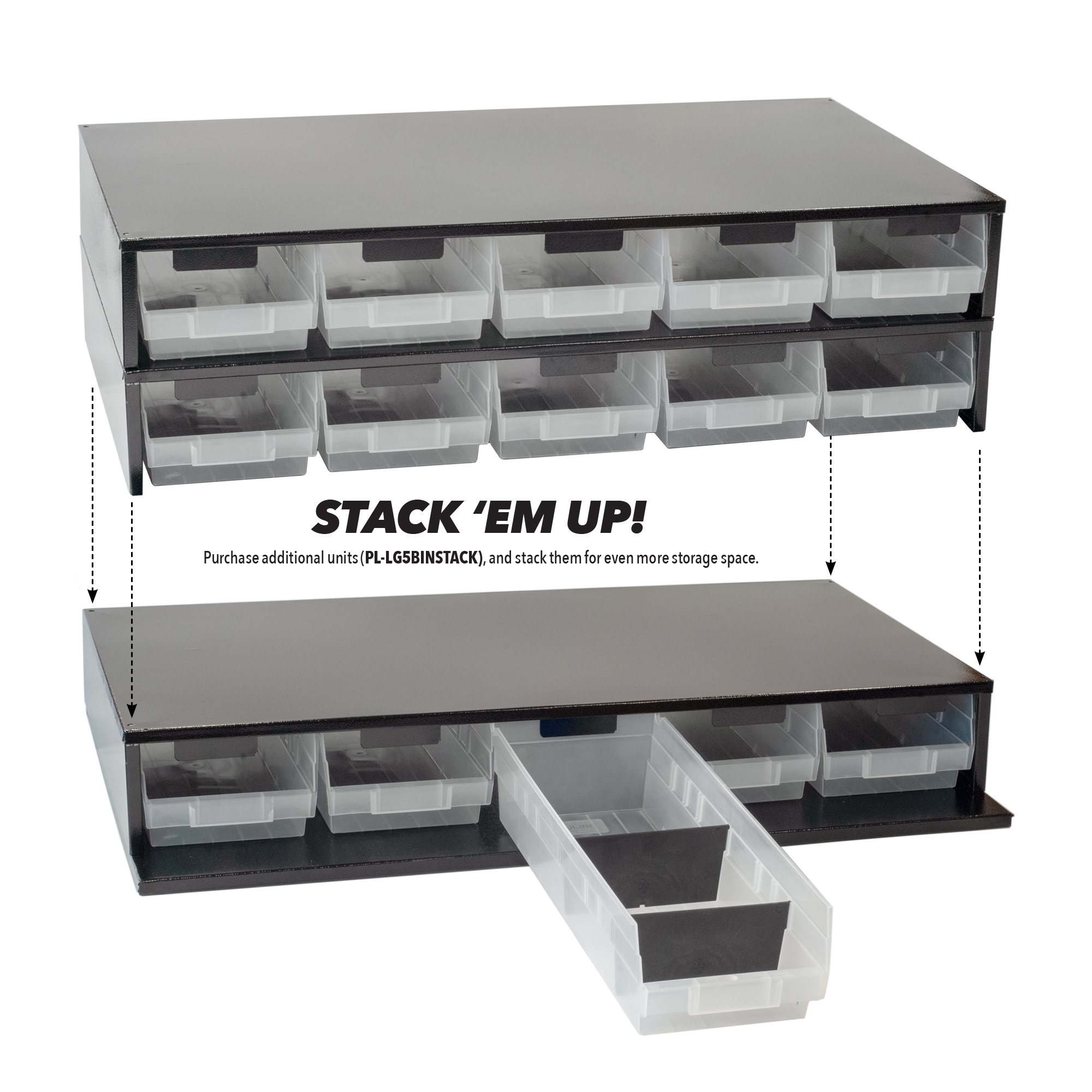 Craftline Storage System | Made In USA | Large Modular Stackable Bin Cabinet