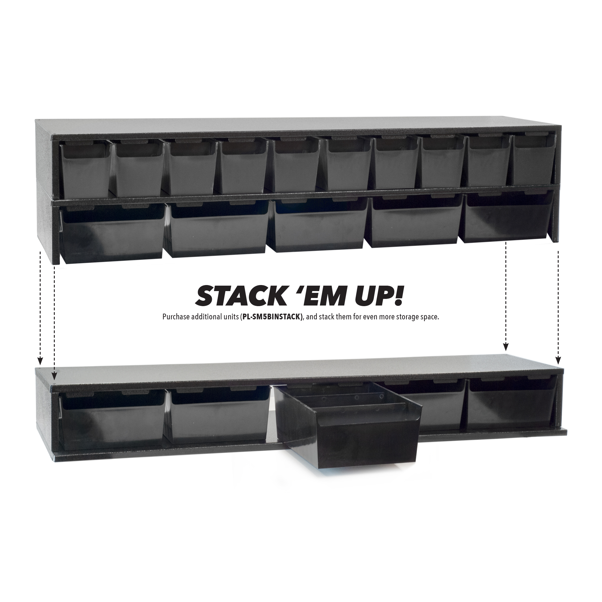 Small Modular Stackable Bin Cabinet | Craftline Storage System | Made In USA |